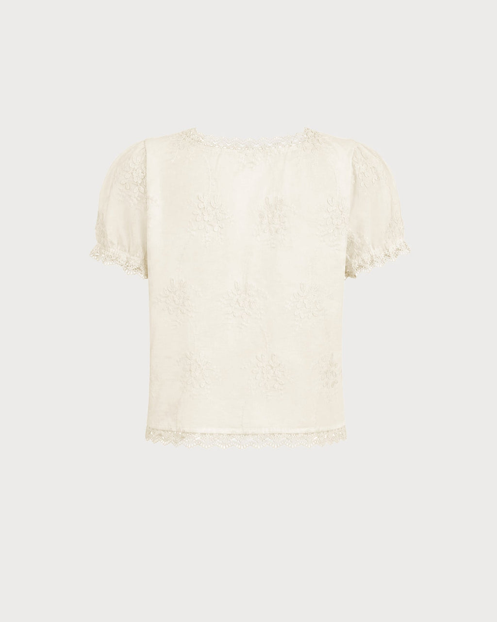 Camiseta albaricoque de flores con escote cuadrado y botones